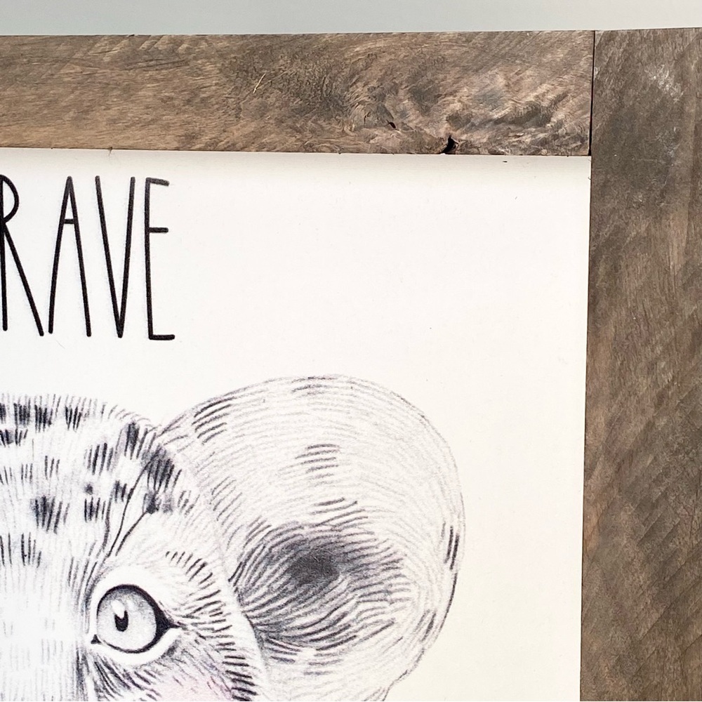 Be Brave Baby Animal Nursery Art Wood Frame - Picture 5 of 6